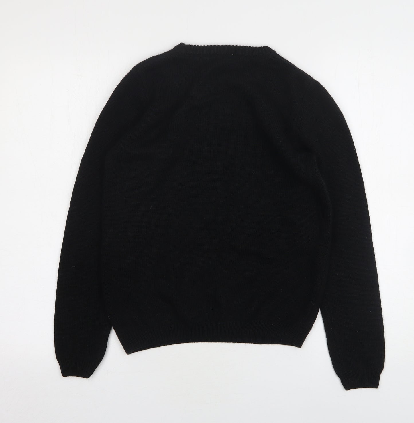 NEXT Girls Black Round Neck  Acrylic Pullover Jumper Size 13 Years   - Christmas