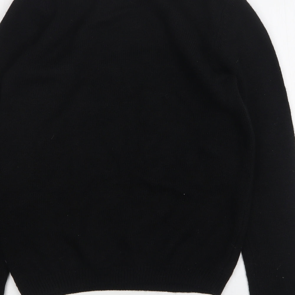 NEXT Girls Black Round Neck  Acrylic Pullover Jumper Size 13 Years   - Christmas