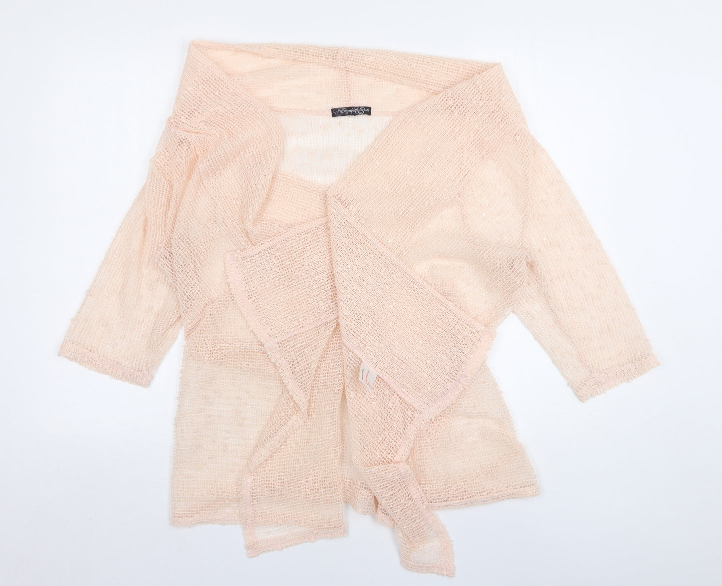 Elizabeth Scott Womens Pink V-Neck  Polyester Cardigan Jumper Size L