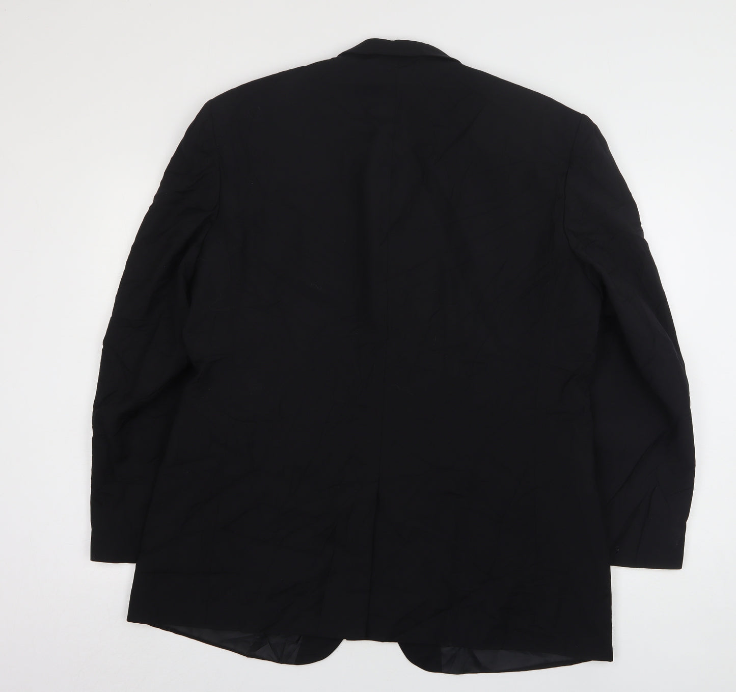 Pinstripe Mens Black  Wool Jacket Suit Jacket Size 46