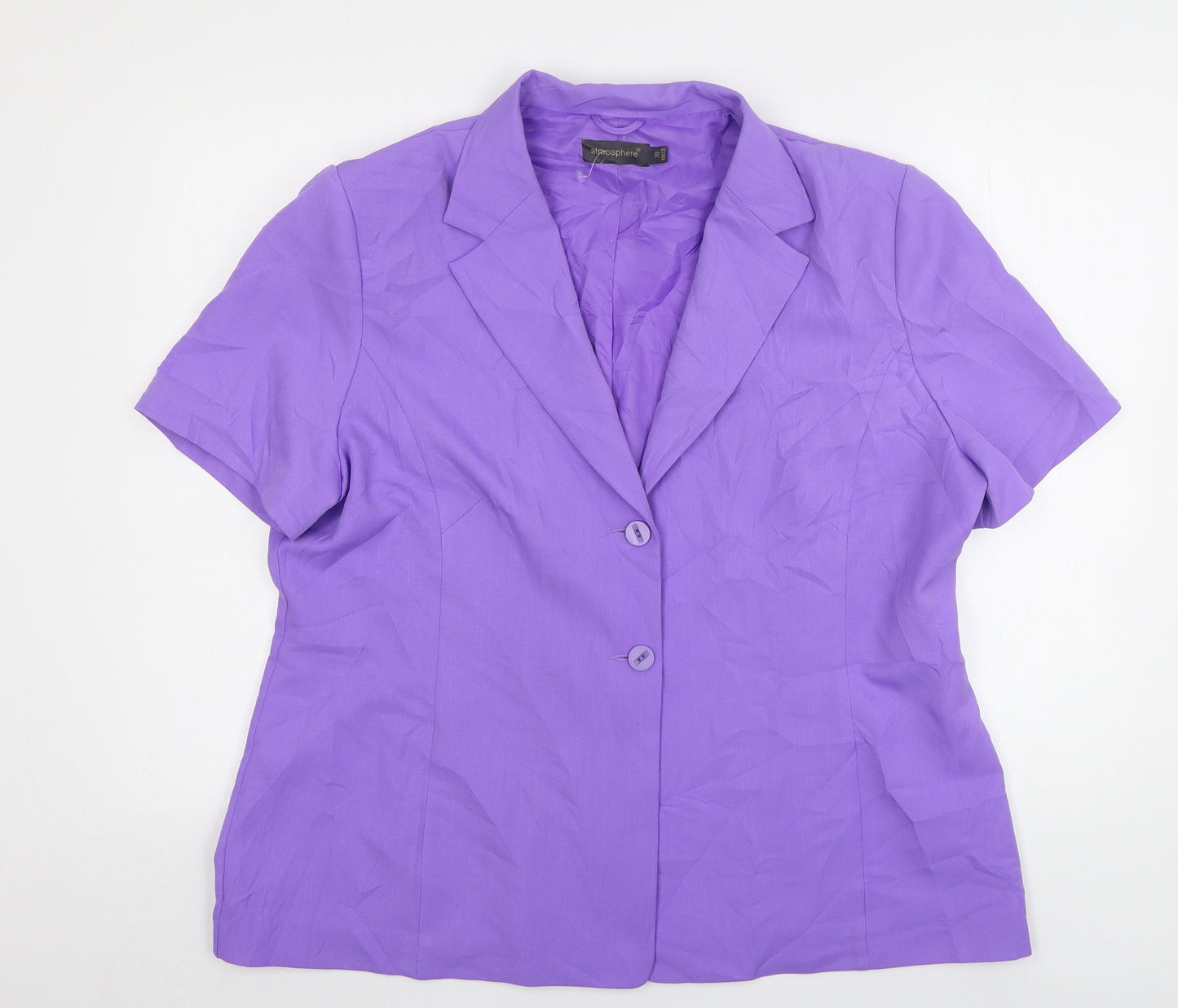 Atmosphere Womens Purple  Polyester Jacket Blazer Size 20