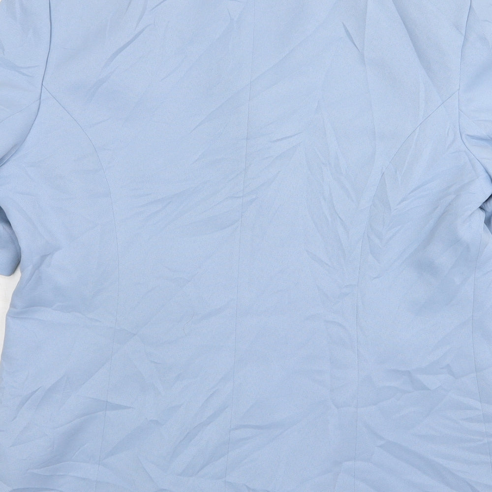 Slimma Womens Blue  Polyester Jacket Suit Jacket Size 14