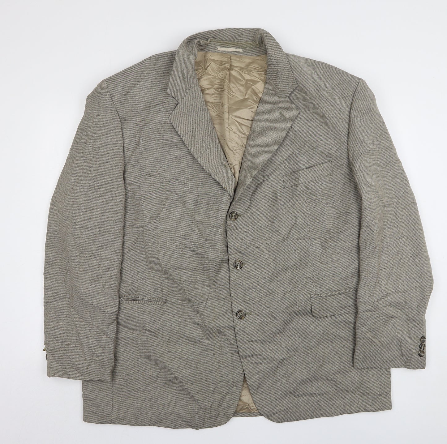 Varteks Mens Beige  Wool Jacket Suit Jacket Size 50