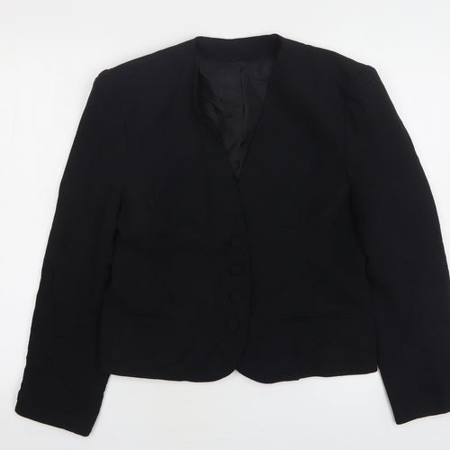 Features Womens Black  Polyester Jacket Blazer Size 12