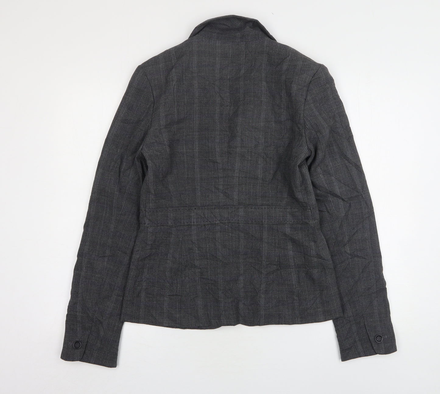 NEXT Womens Grey Check Polyester Jacket Suit Jacket Size 10