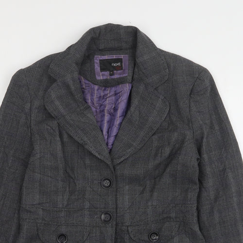 NEXT Womens Grey Check Polyester Jacket Suit Jacket Size 10