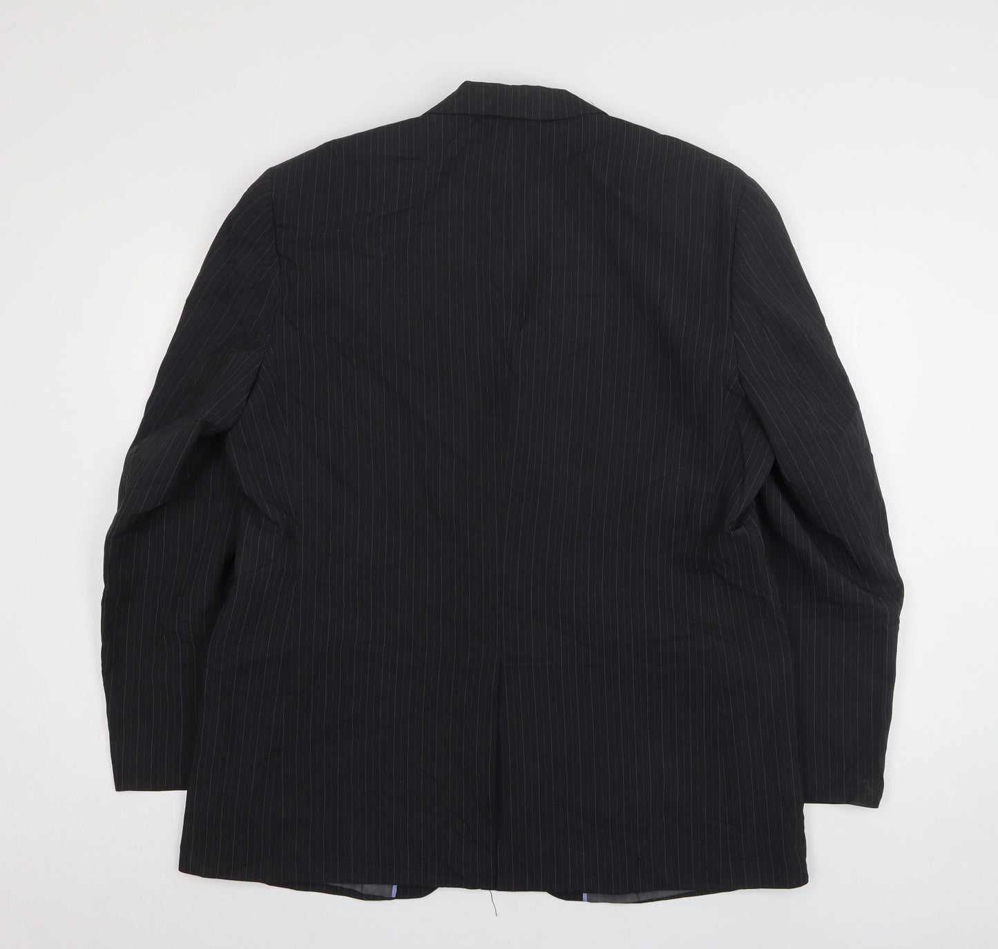 George Mens Grey Striped Polyester Jacket Suit Jacket Size 44