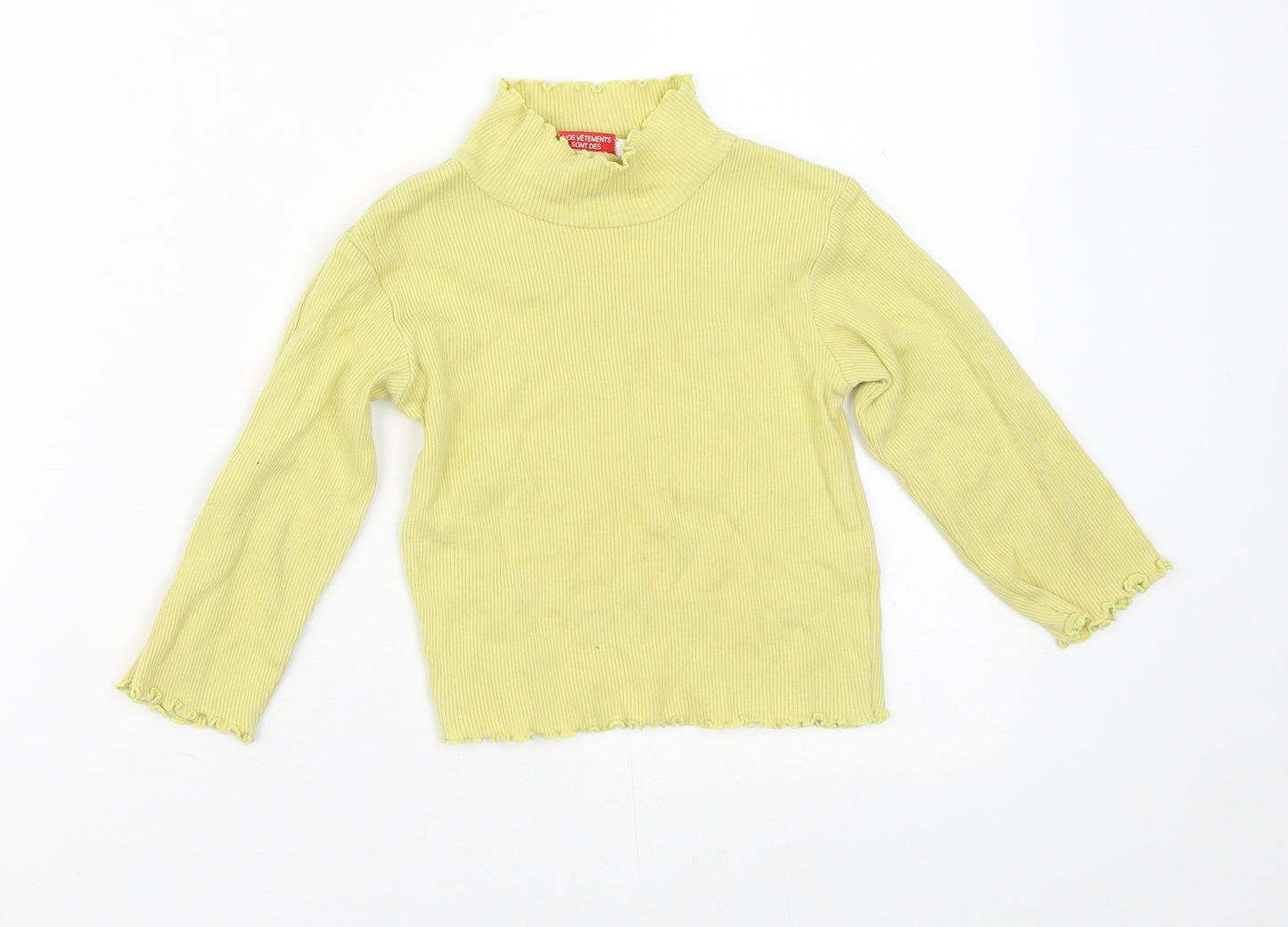 Sergent Major Girls Yellow  100% Cotton Pullover Blouse Size 3 Years High Neck