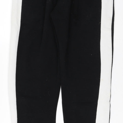 Henleys Womens Black Striped Cotton Sweatpants Trousers Size 12 L27 in Regular