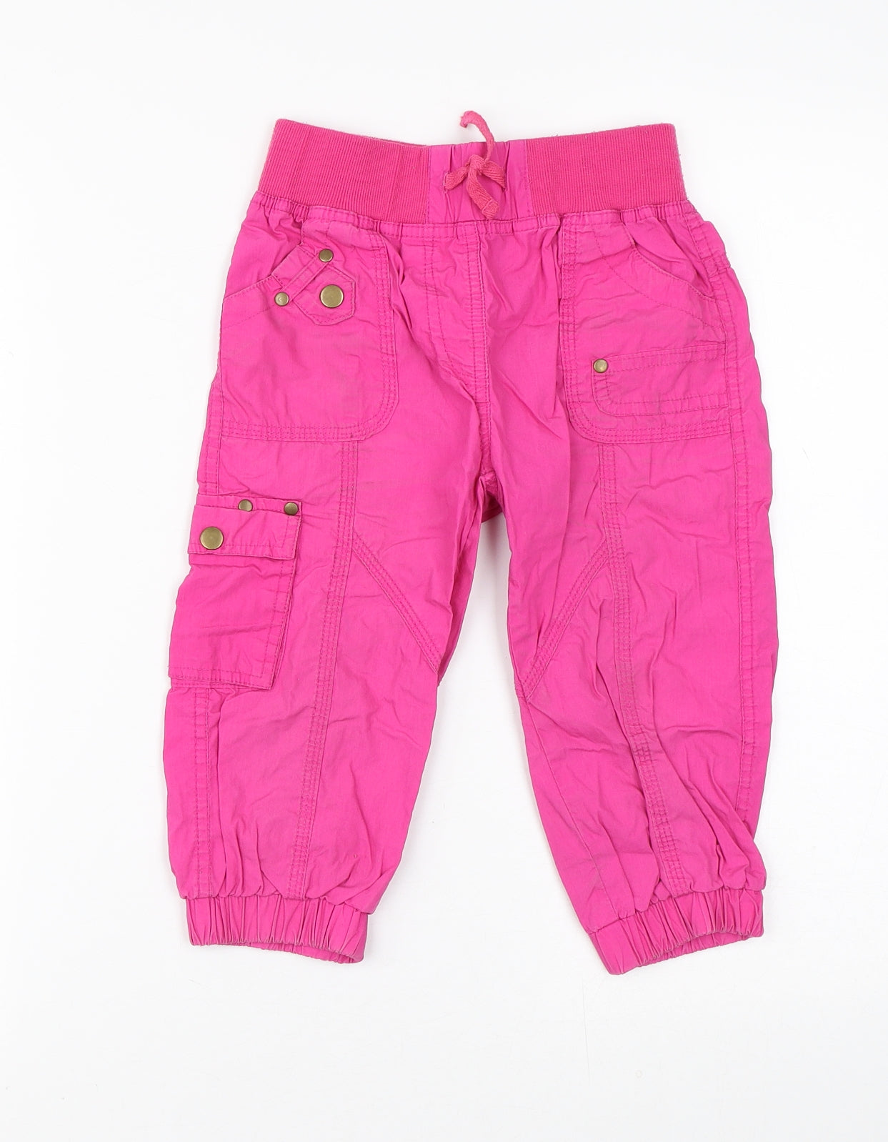 St Bernard Girls Pink  100% Cotton Cargo Trousers Size 8 Years  Regular