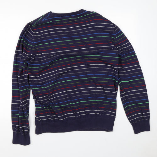 Boxfresh Mens Blue Striped Cotton Pullover Sweatshirt Size 2XL