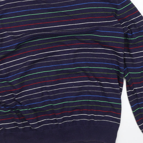 Boxfresh Mens Blue Striped Cotton Pullover Sweatshirt Size 2XL