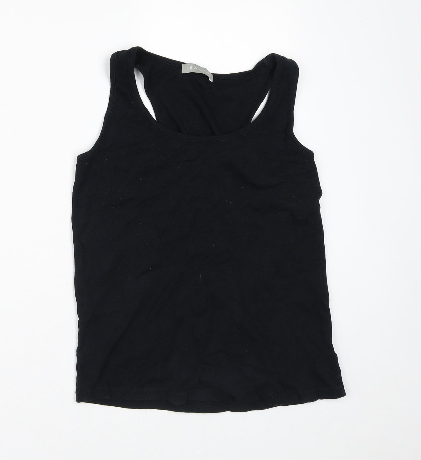 New Look Womens Black  100% Cotton Basic Tank Size M Round Neck - Organic Cotton