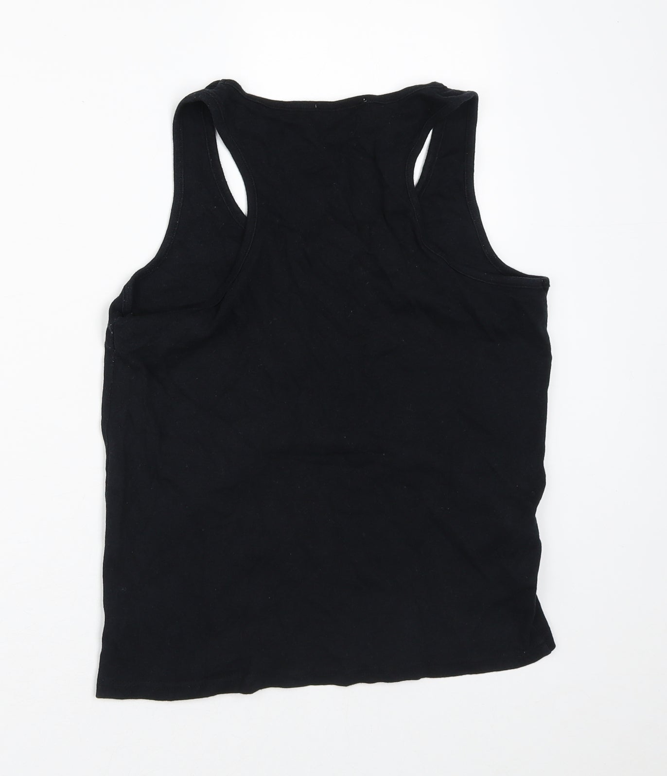 New Look Womens Black  100% Cotton Basic Tank Size M Round Neck - Organic Cotton