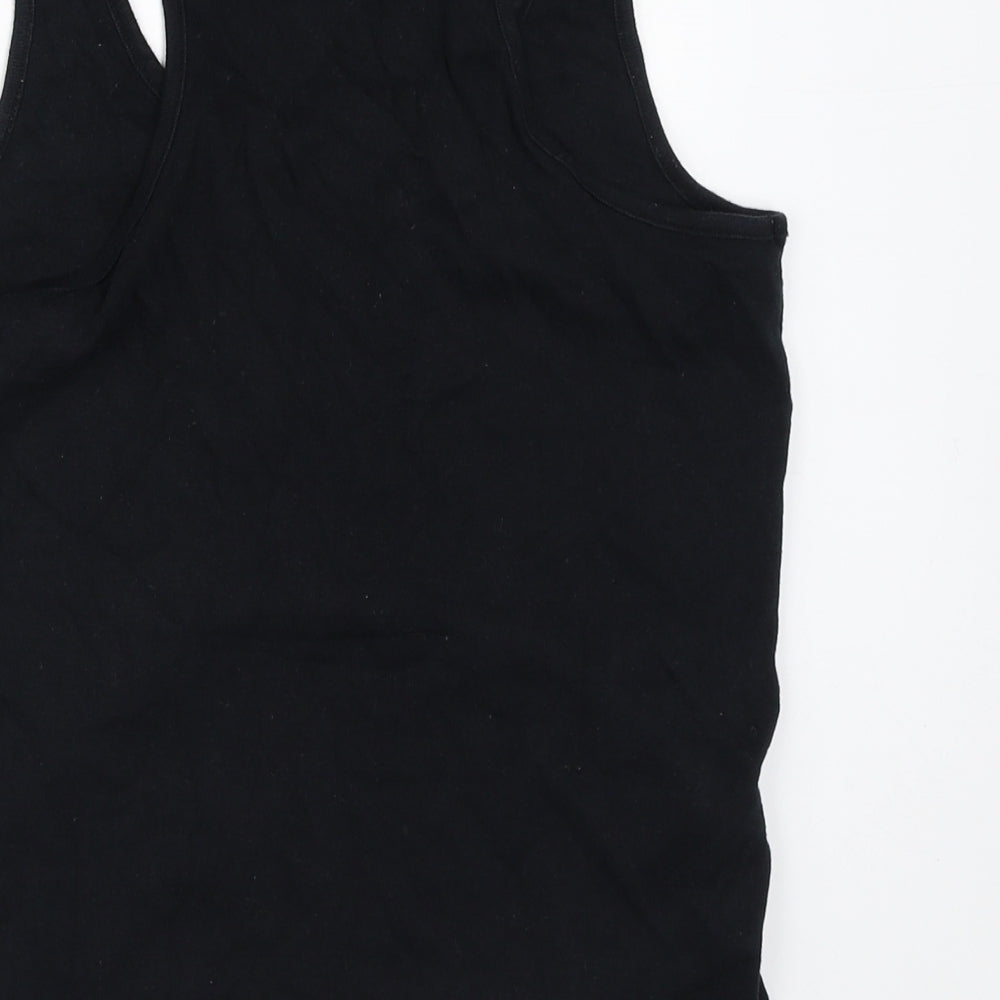 New Look Womens Black  100% Cotton Basic Tank Size M Round Neck - Organic Cotton