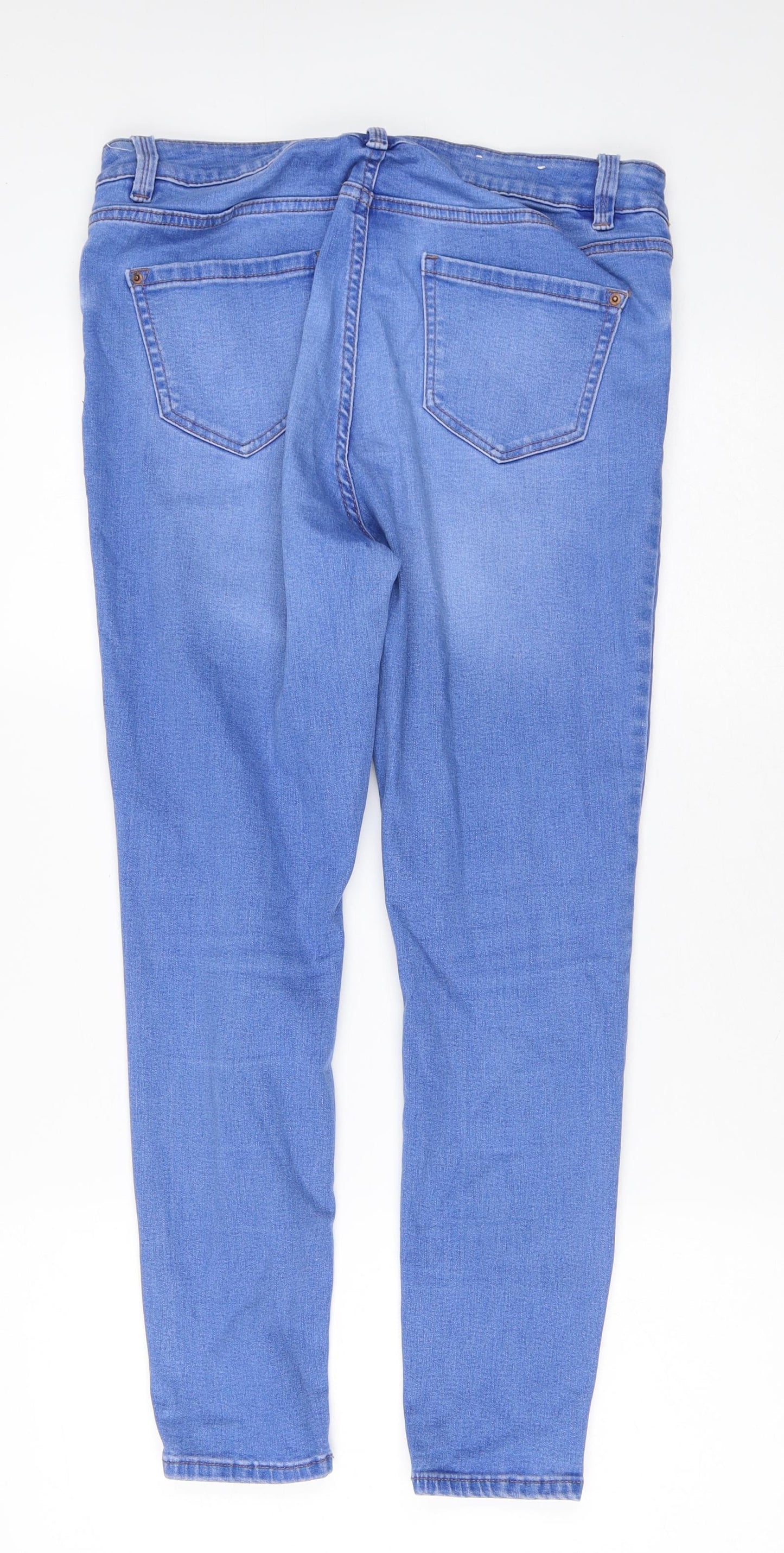 New Look Womens Blue  Cotton Jegging Jeans Size 14 L25 in Extra-Slim