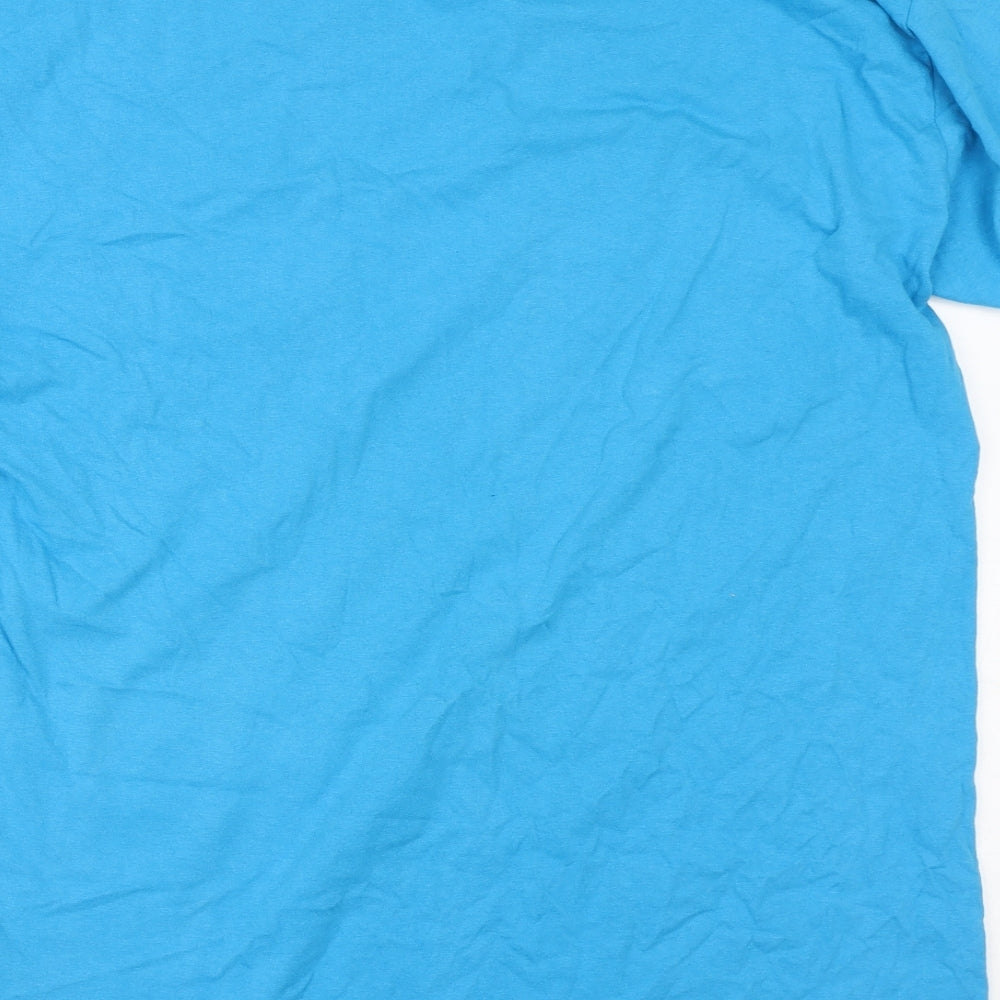Boohoo Womens Blue  Polyester Basic T-Shirt Size L Crew Neck - MMVI Sports League