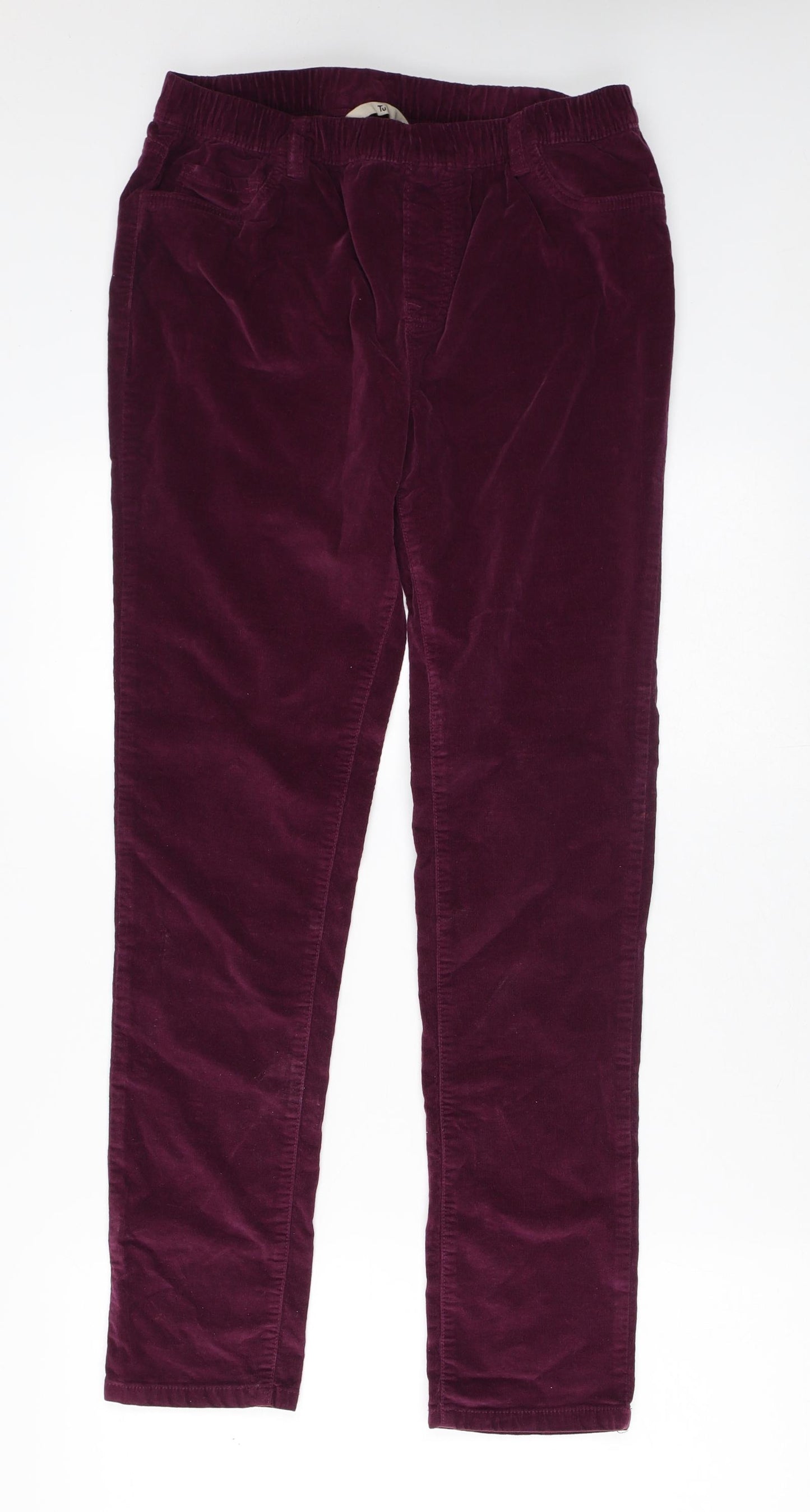 TU Womens Purple  Cotton Capri Trousers Size 14 L28 in Regular