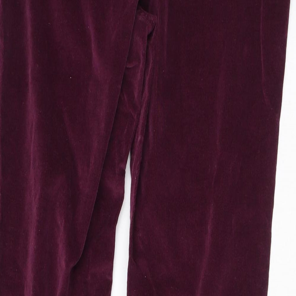TU Womens Purple  Cotton Capri Trousers Size 14 L28 in Regular