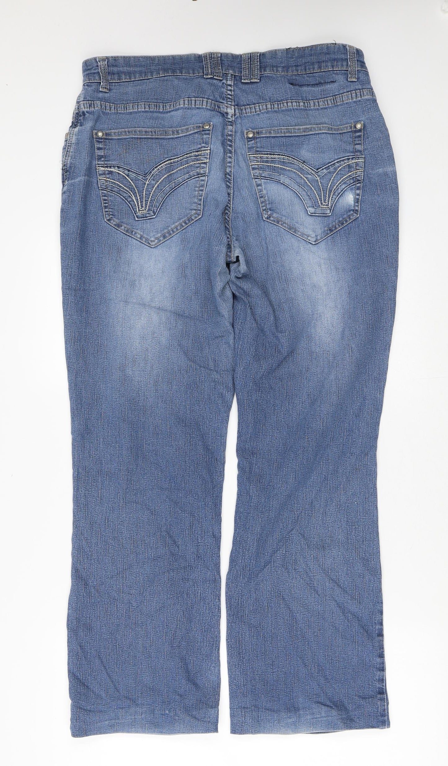 Kurt Muller Mens Blue  Cotton Straight Jeans Size M L28 in Regular