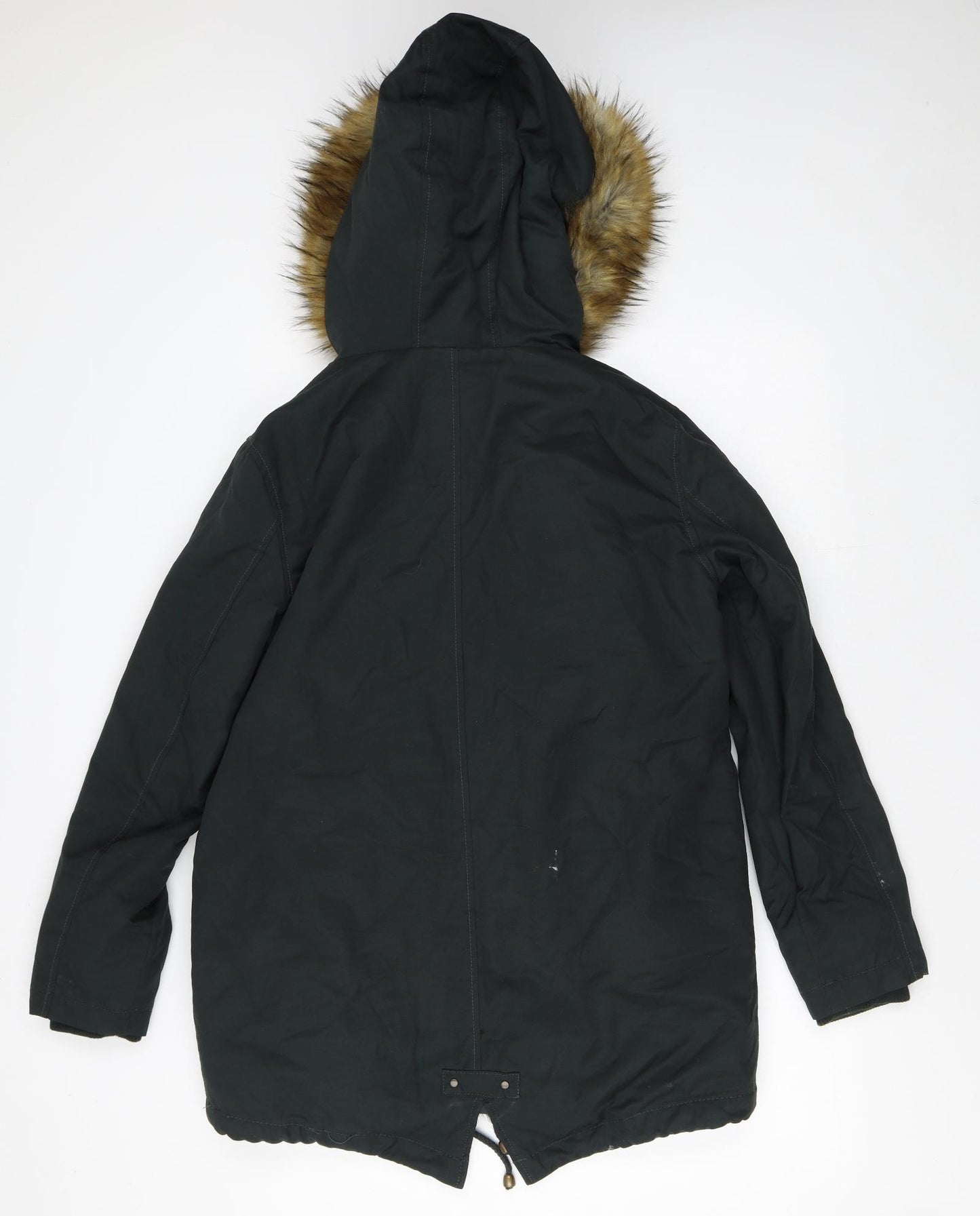 ASOS Womens Green   Quilted Coat Size 8   - Faux Fur