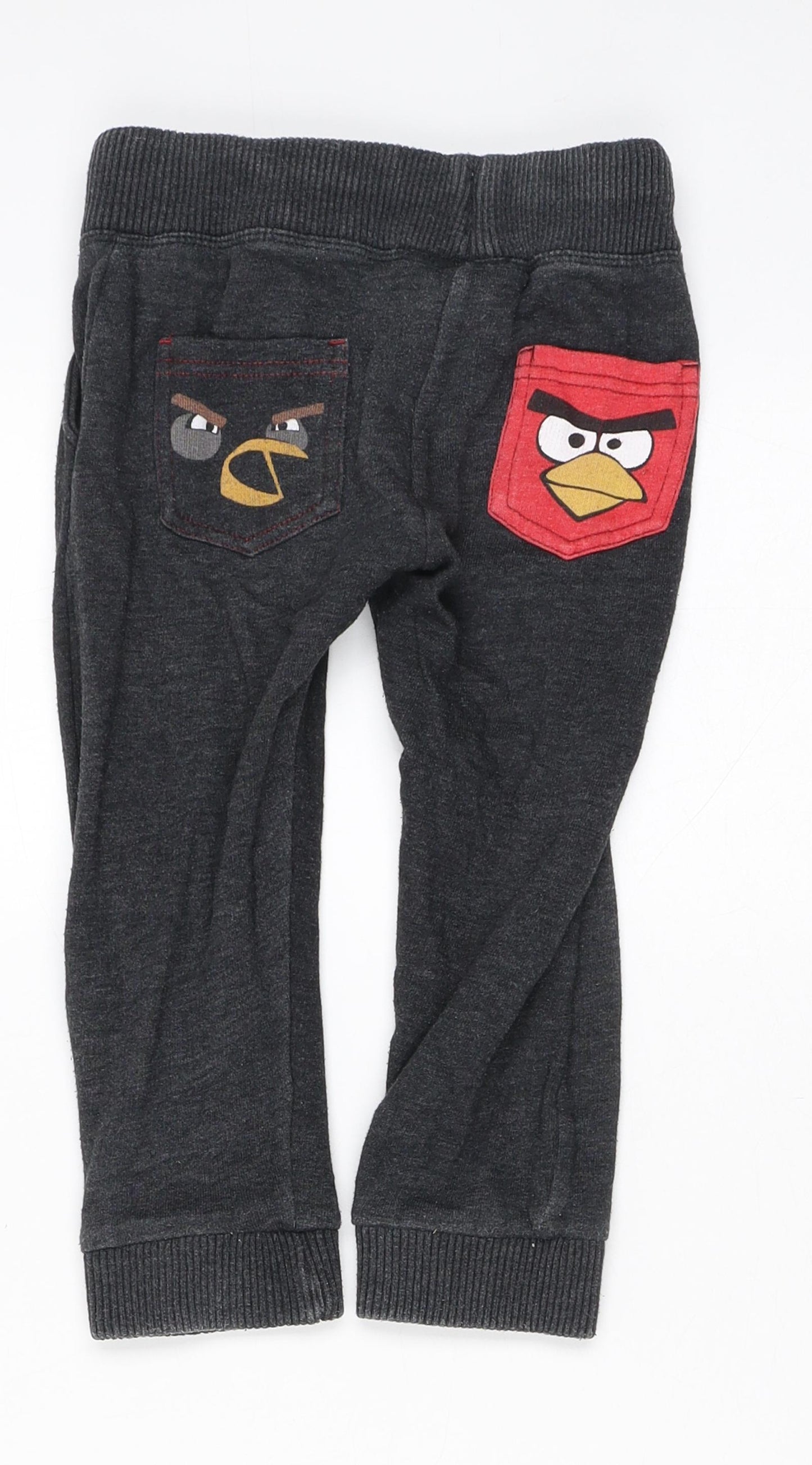 Angry Birds Boys Grey  Cotton Sweatpants Trousers Size 2-3 Years  Regular