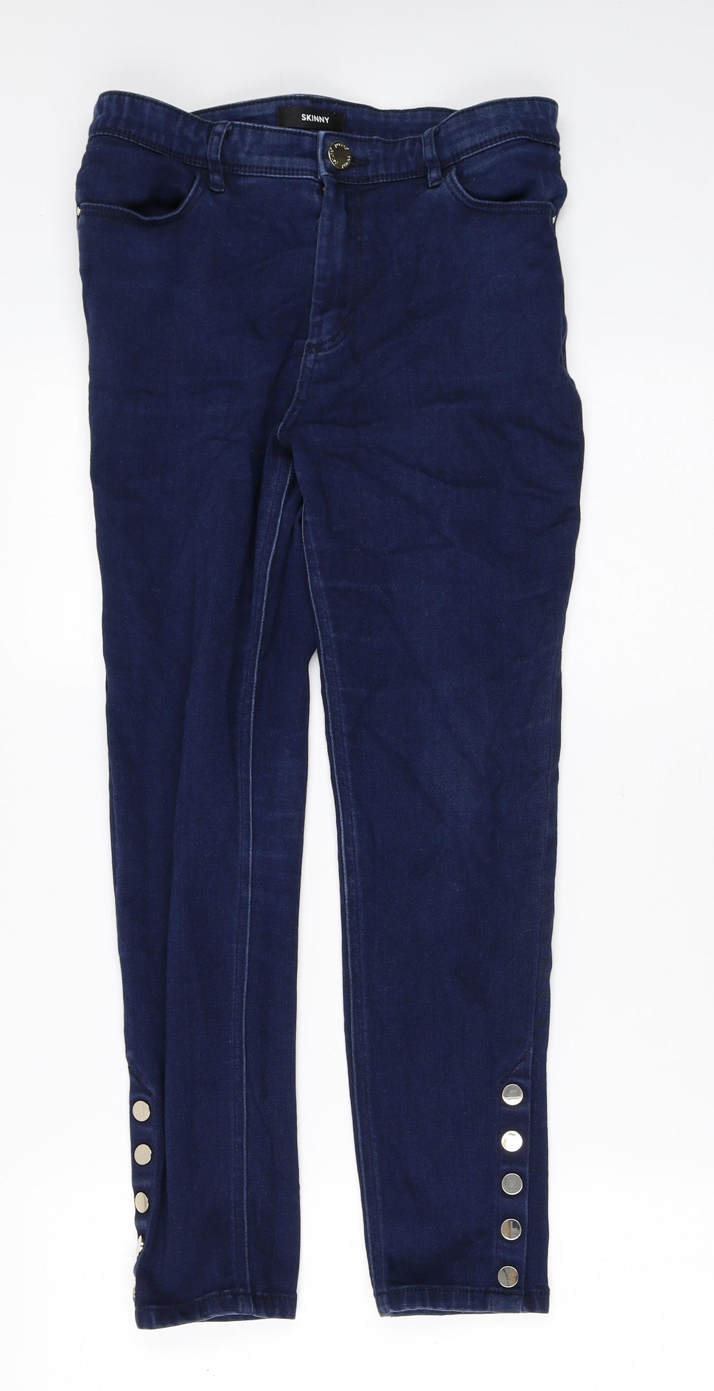 Marks and Spencer Womens Blue  Cotton Skinny Jeans Size 10 L25 in Regular