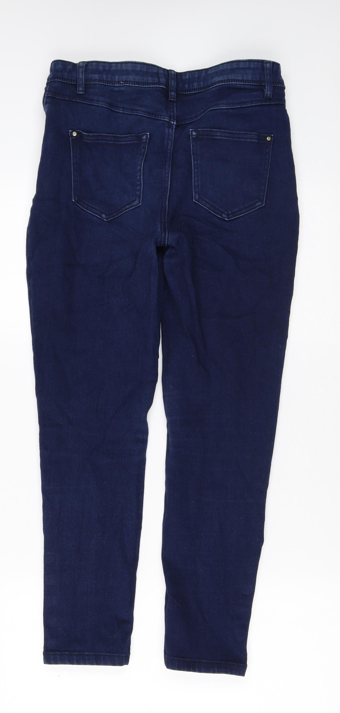 Marks and Spencer Womens Blue  Cotton Skinny Jeans Size 10 L25 in Regular