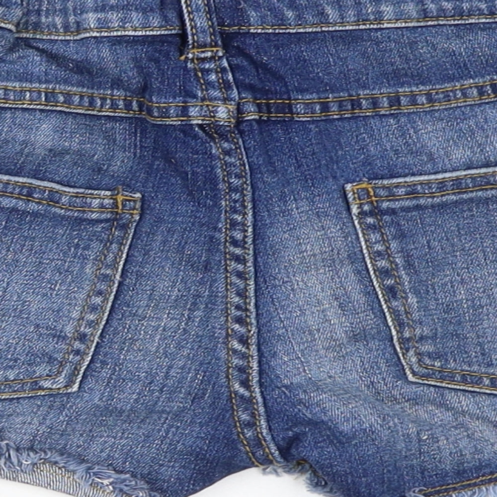 F&F Girls Blue  Polyester Cut-Off Shorts Size 9-10 Years  Regular  - Star Pattern