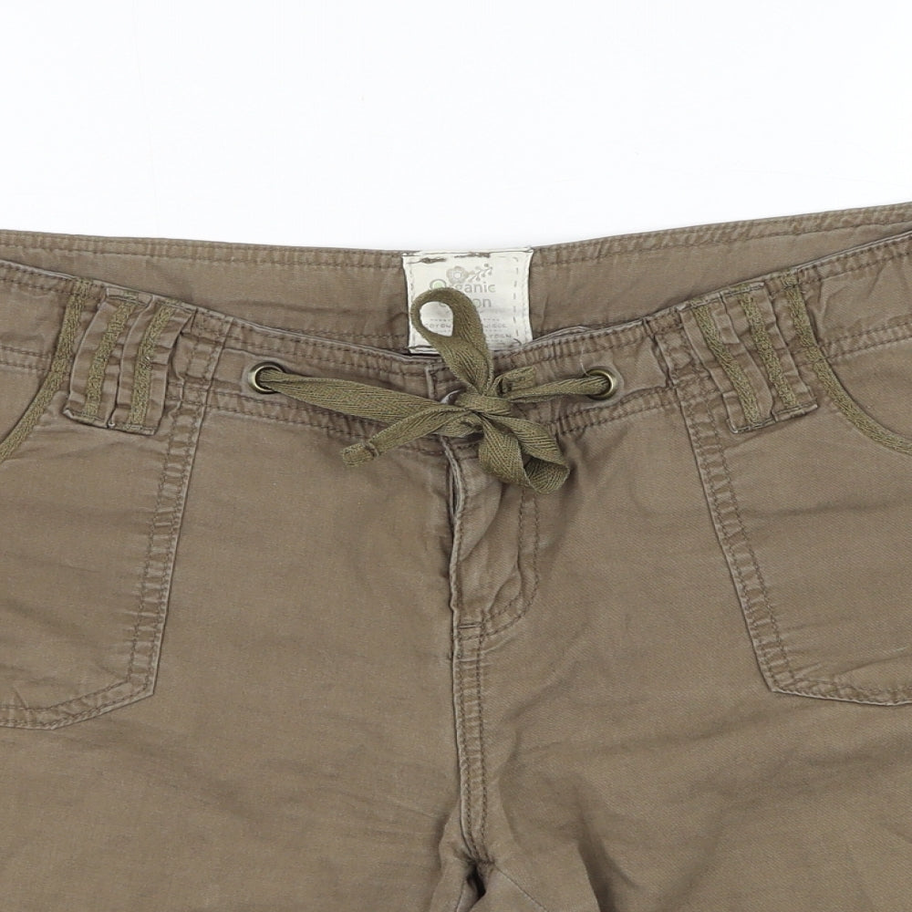 New Look Womens Green  Cotton Bermuda Shorts Size 16 L8 in Regular Zip