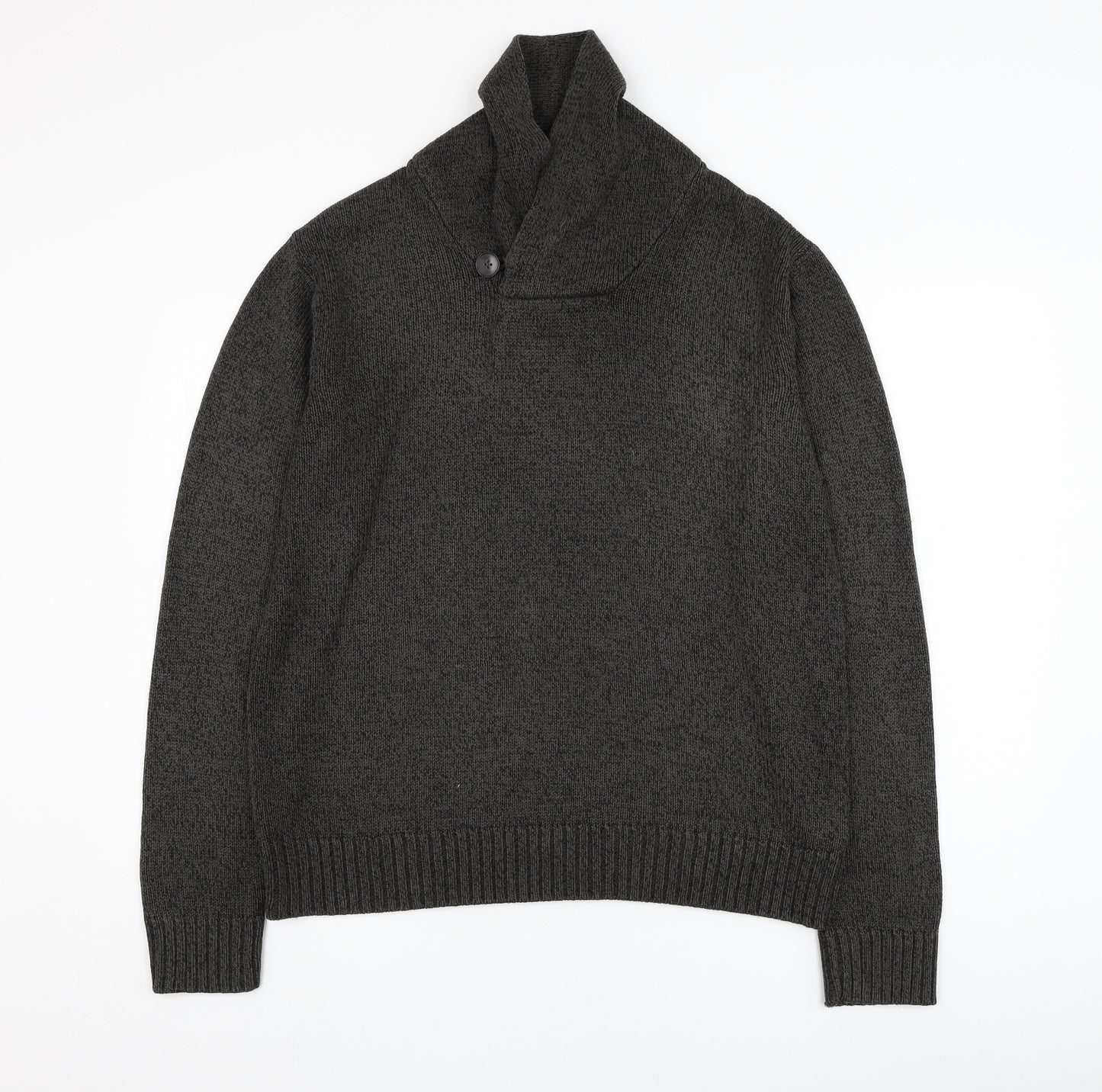 Marks and Spencer Mens Grey High Neck  Acrylic Pullover Jumper Size M