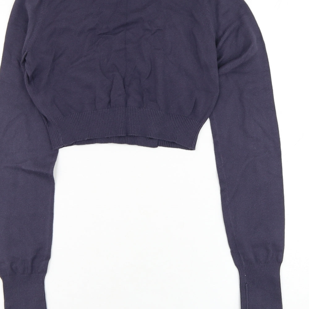 Preworn Womens Blue V-Neck  Cotton Cardigan Jumper Size M