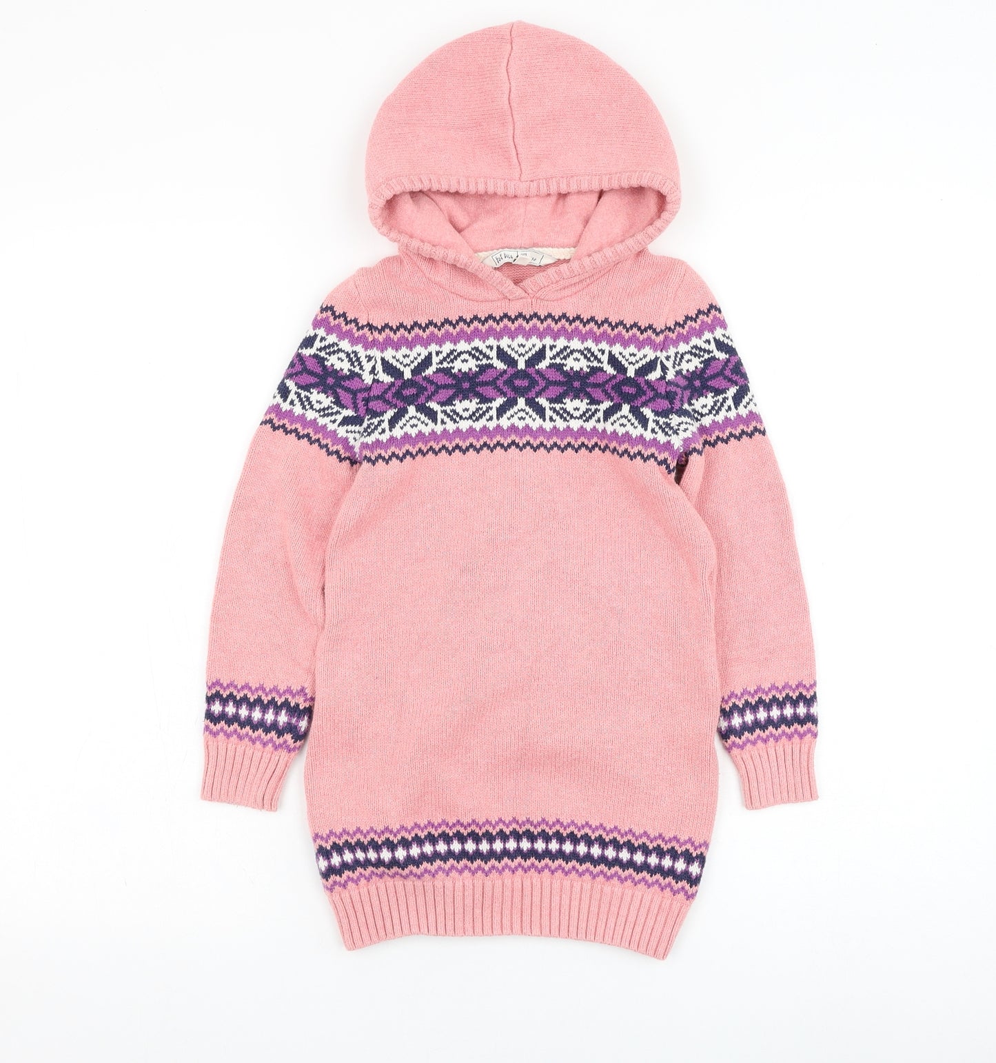Fat Face Girls Pink Round Neck  Cotton Pullover Jumper Size 6-7 Years  Pullover
