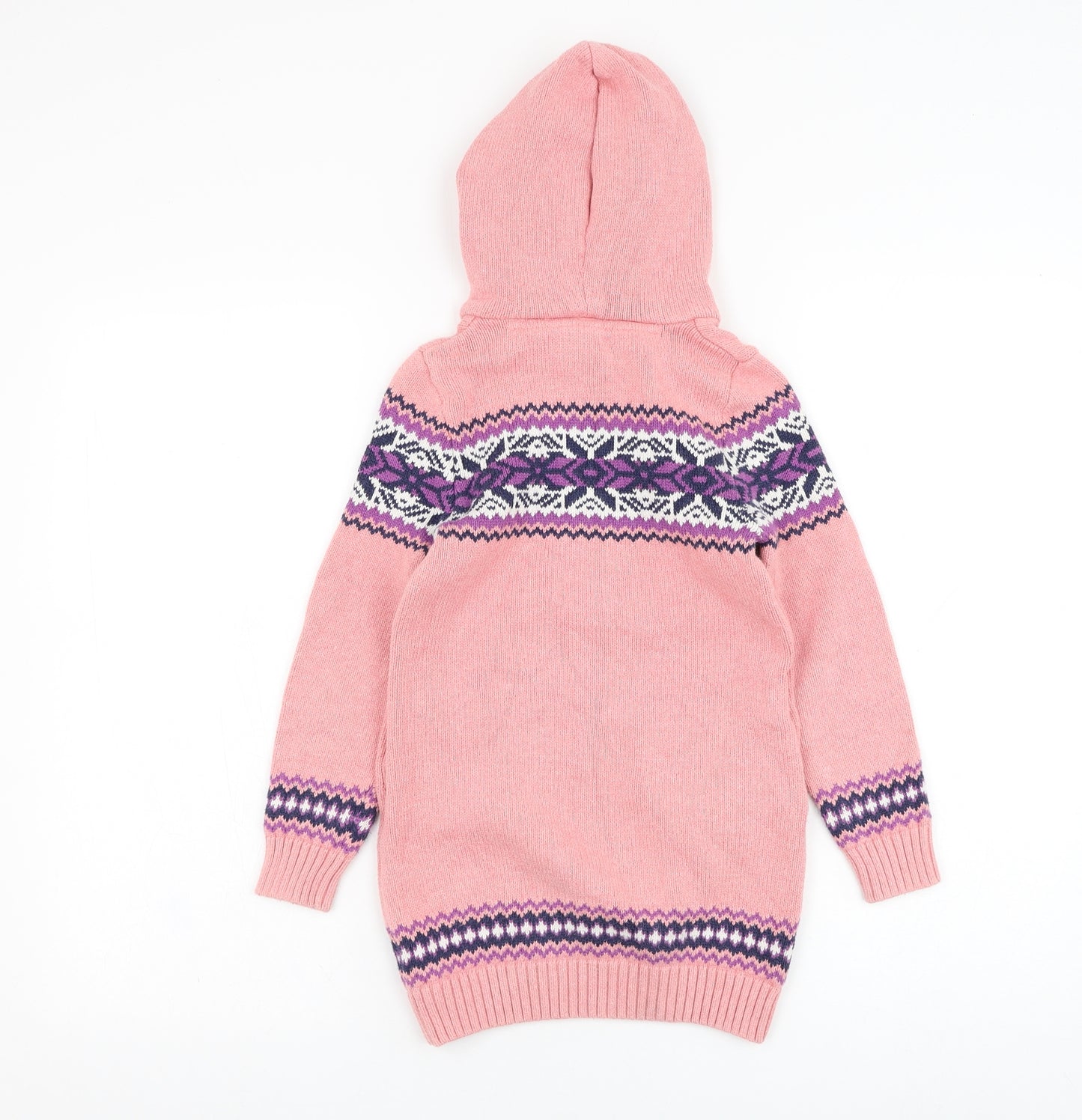 Fat Face Girls Pink Round Neck  Cotton Pullover Jumper Size 6-7 Years  Pullover
