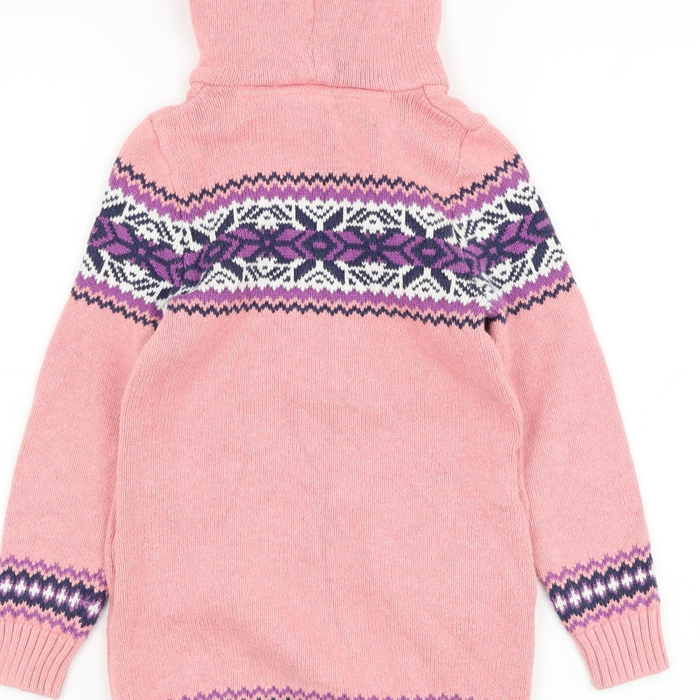 Fat Face Girls Pink Round Neck  Cotton Pullover Jumper Size 6-7 Years  Pullover