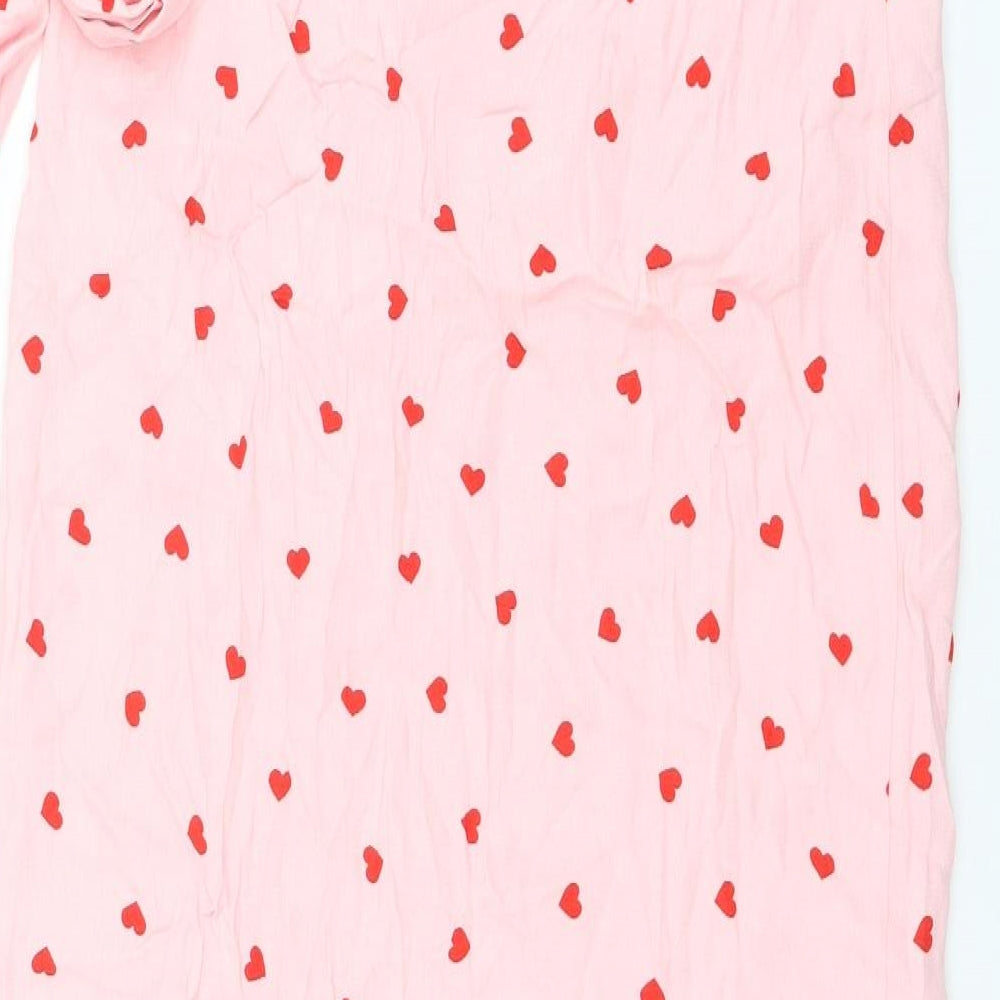Style Cheat Womens Pink  Viscose Wrap Skirt Size 14   Tie - Heart
