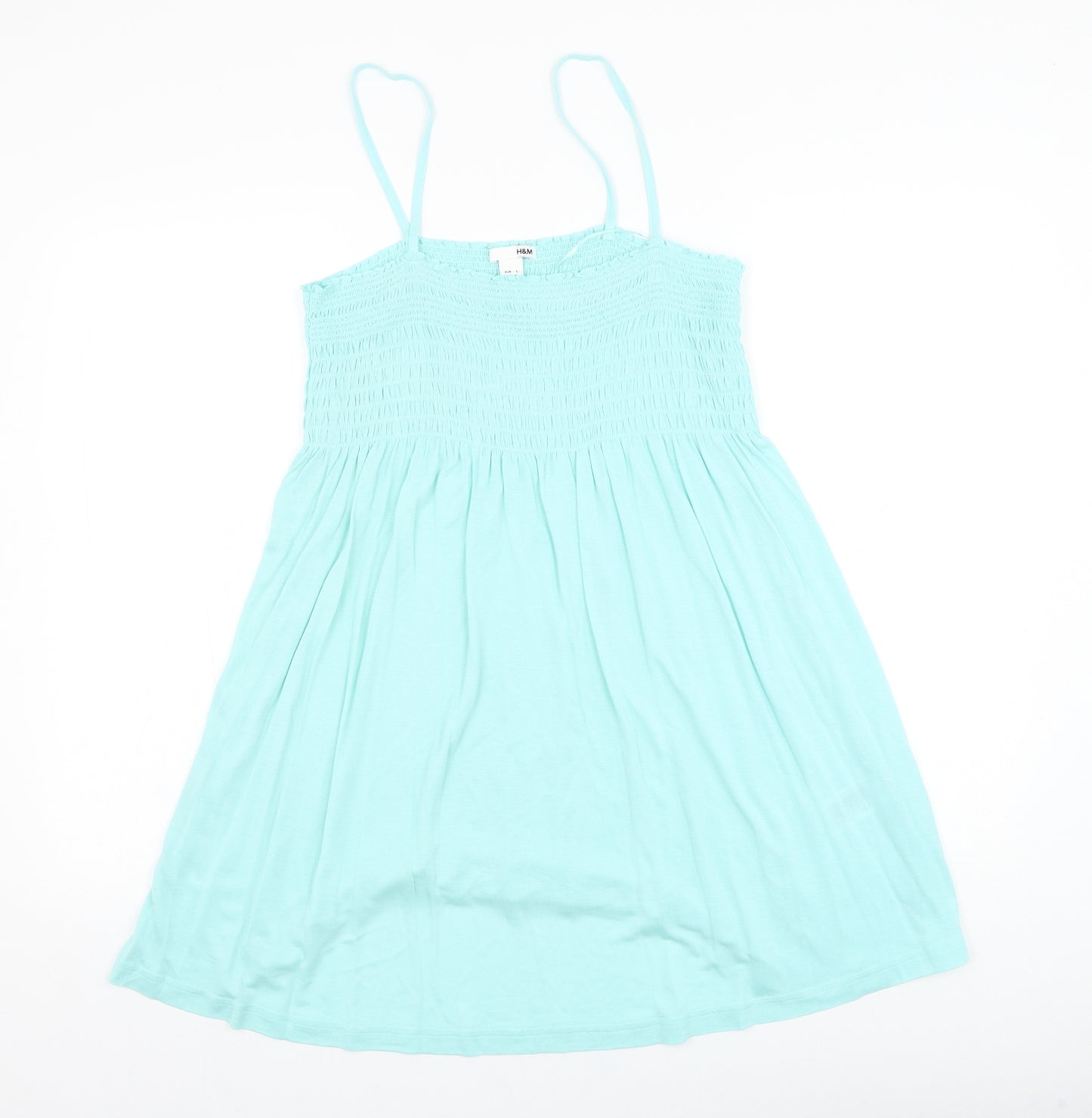 H&M Womens Blue  Viscose Basic Tank Size L Square Neck