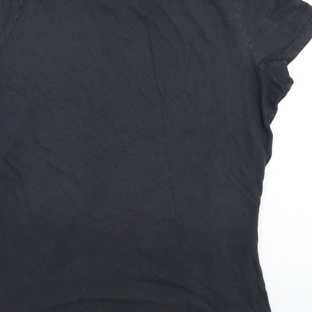New Look Womens Grey  Cotton Basic T-Shirt Size 16 Round Neck - Desert nights