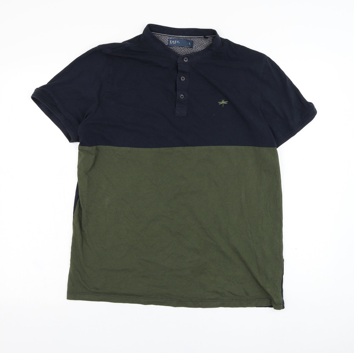 Matalan Mens Blue  Cotton  T-Shirt Size L Round Neck