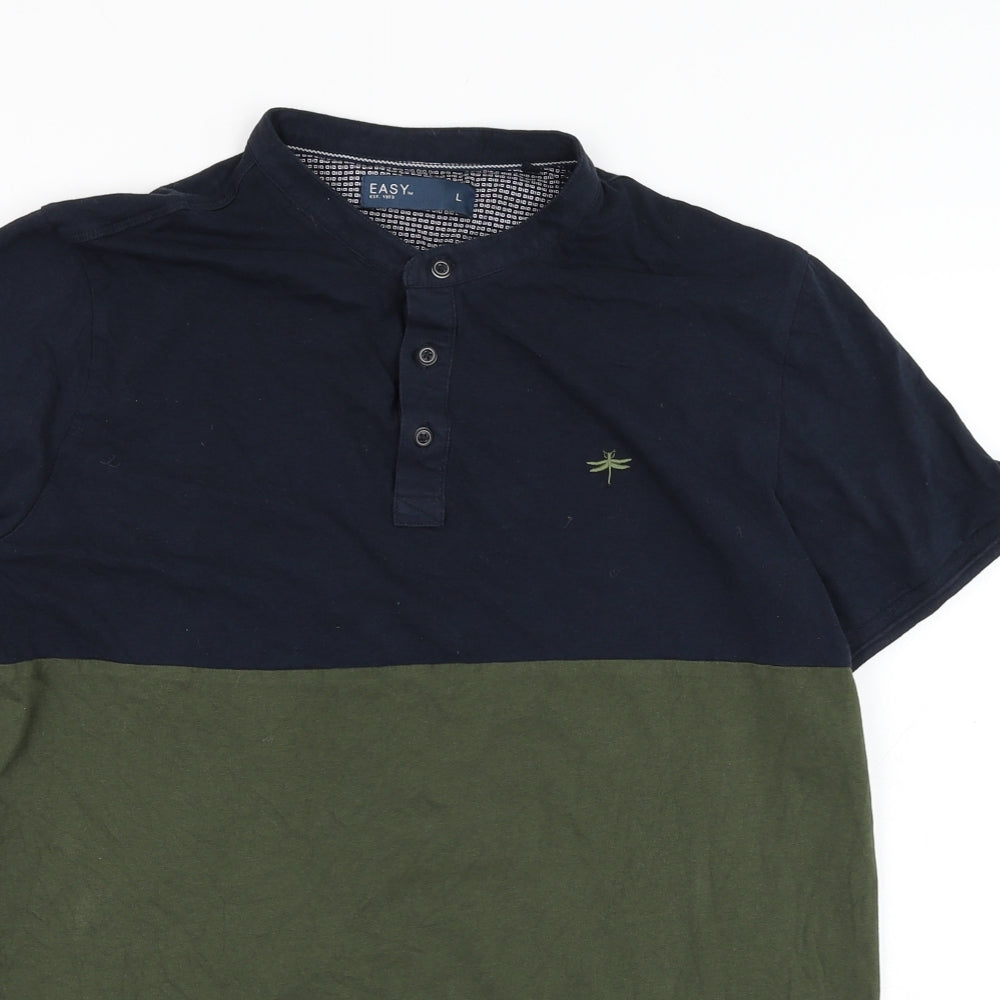 Matalan Mens Blue  Cotton  T-Shirt Size L Round Neck