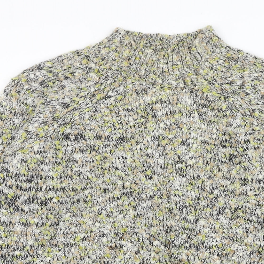 TU Womens Green Mock Neck  Polyester Pullover Jumper Size 10