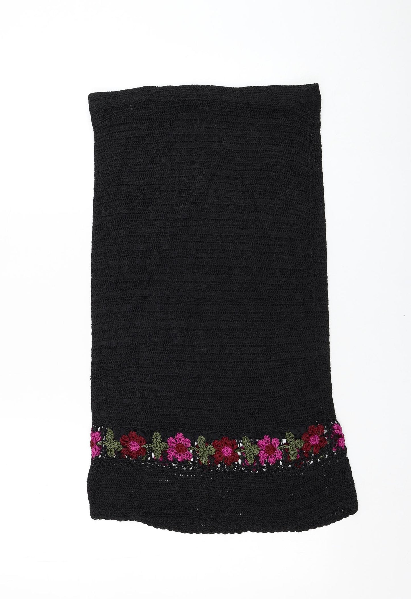Select Womens Black  Viscose Straight & Pencil Skirt Size M    - Flower
