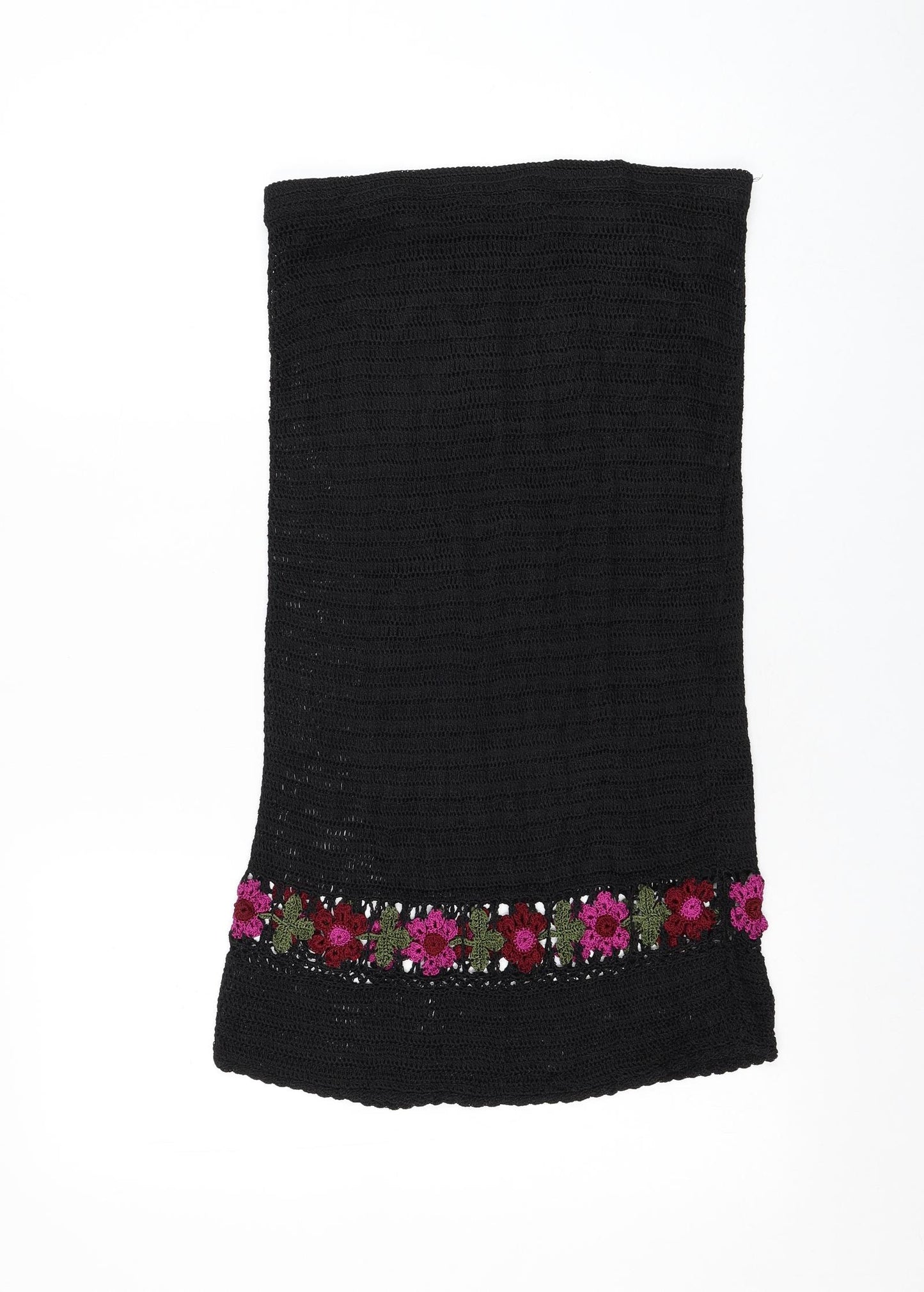 Select Womens Black  Viscose Straight & Pencil Skirt Size M    - Flower