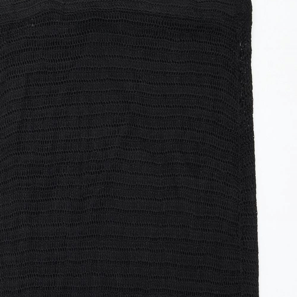 Select Womens Black  Viscose Straight & Pencil Skirt Size M    - Flower