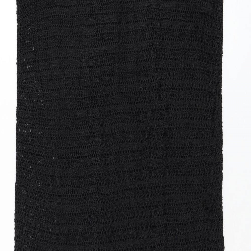 Select Womens Black  Viscose Straight & Pencil Skirt Size M    - Flower