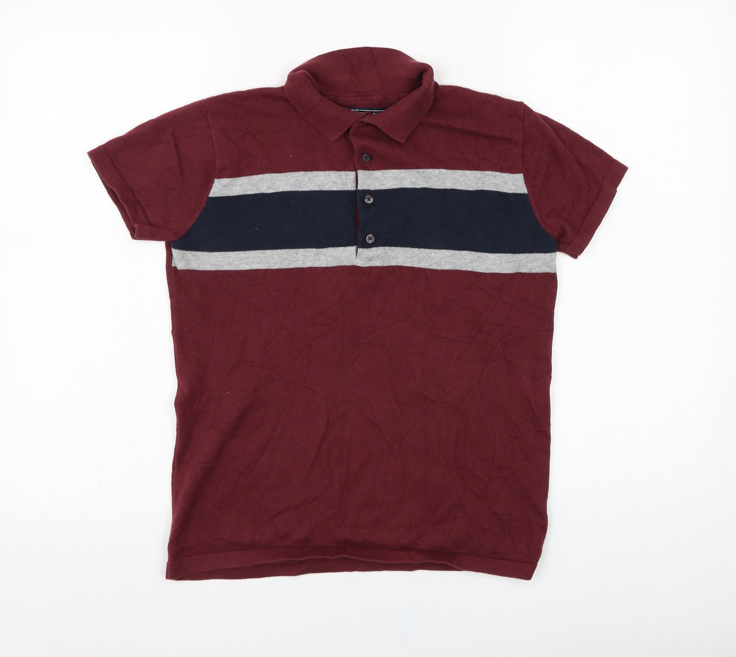 NEXT Boys Red  Cotton Basic Polo Size 12 Years Collared Pullover