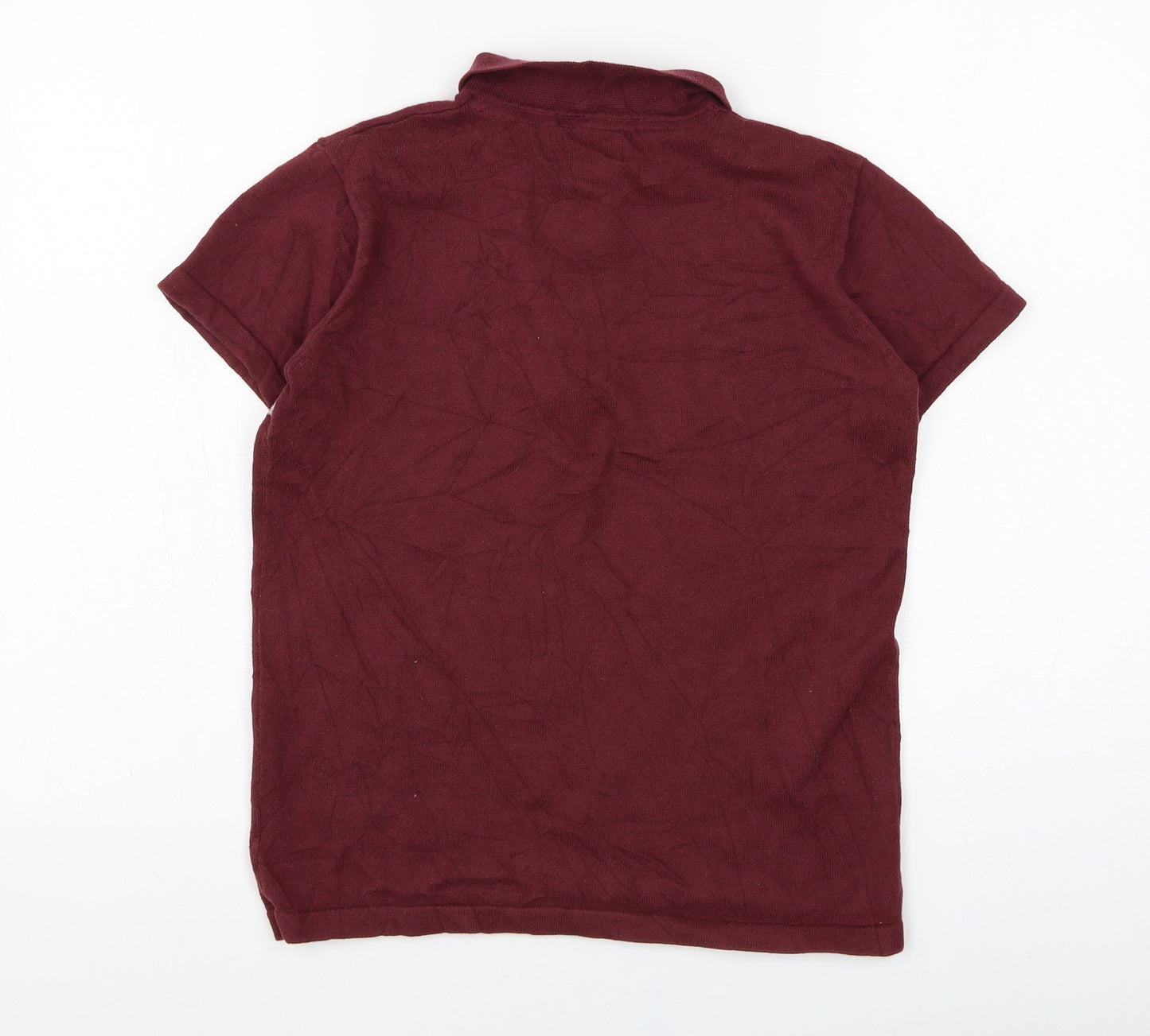 NEXT Boys Red  Cotton Basic Polo Size 12 Years Collared Pullover