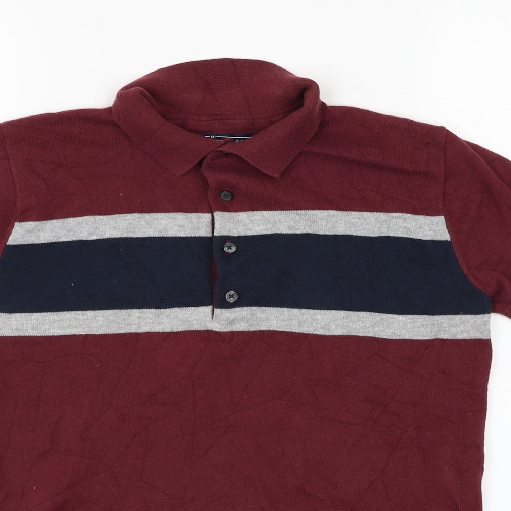 NEXT Boys Red  Cotton Basic Polo Size 12 Years Collared Pullover