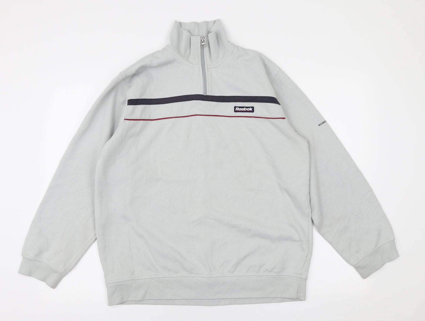Reebok Mens Grey  Polyester Pullover Sweatshirt Size S