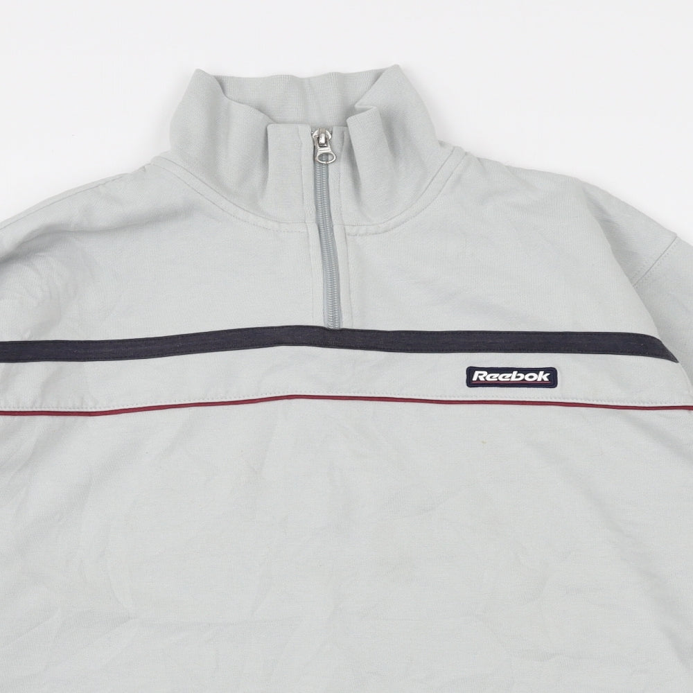 Reebok Mens Grey  Polyester Pullover Sweatshirt Size S